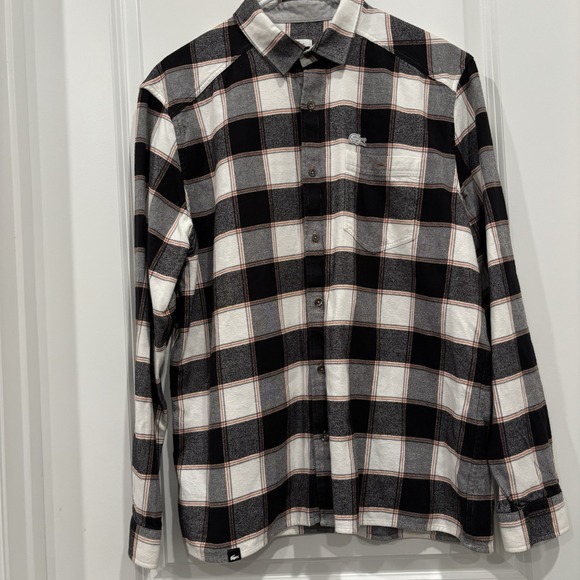 Lacoste Other - Lacoste Sport Flannel Shirt Men's 42 Black White Plaid Long Sleeve Button Up